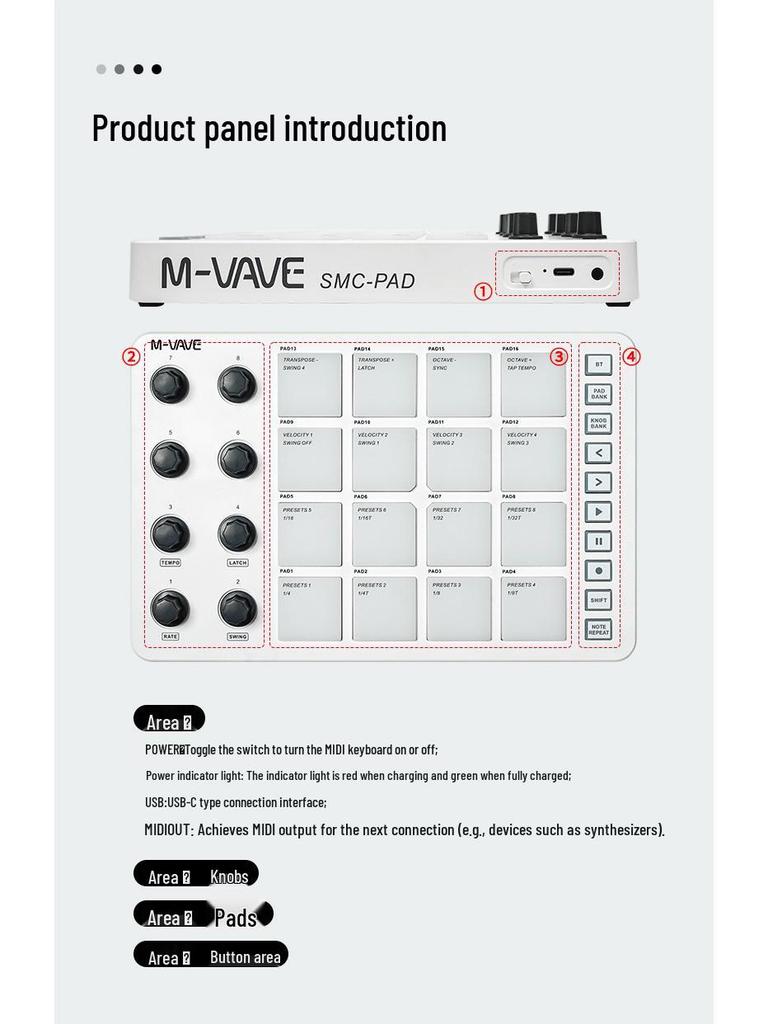 RGB Backlit MIDI Controller Drum Pads with Mixer and Rhythm Keyboard