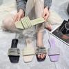 New Fashionable Ladies Flat Slipper Sandals Flat Non-slip Slippers with Pearl Decorative Uppers Soft Insoles Women Shoes