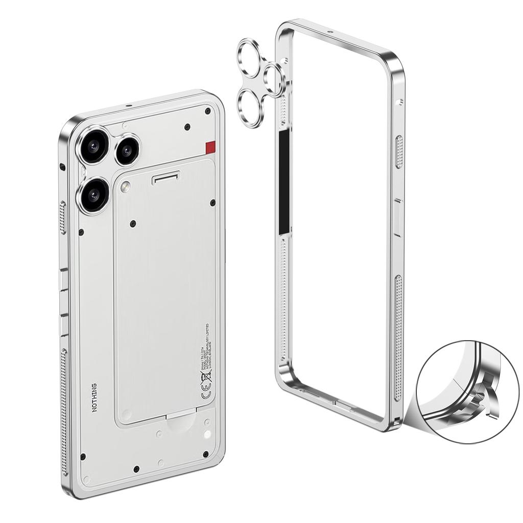 Nothing Phone 3 3A 3A Pro 3A Lite 4A Pro Ultra-Slim Metal Frame Case | with Seahorse Buckle & Independent Camera Lens Protector
