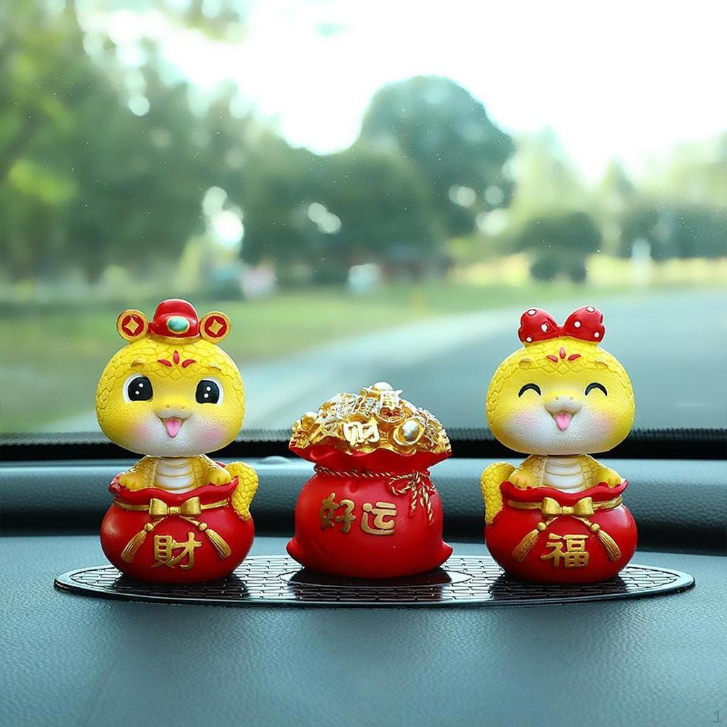 3 шт. набор статуй змеи в виде денежного мешка украшения для приборной панели автомобиля украшения для рабочего стола