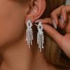 2 шт. женские модные серьги-кисточки со стразами и цирконом подходят для свиданий, вечеринок, фестивалей и в качестве подарков