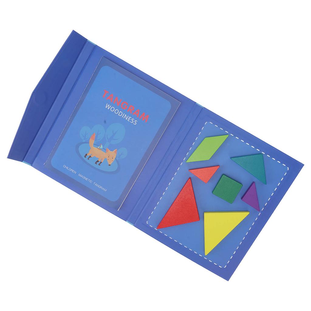 Игрушки Танграм Магнитный Скрепка Дизайн Обучающая Геометрическая Форма Головоломка Деревянный Узор Блоки Набор f