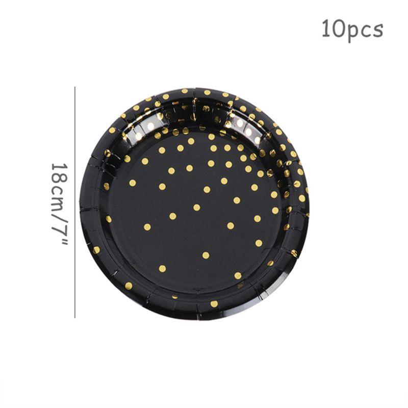 Шикарный декор для вечеринок с тиснением черным золотом, идеально подходящий для свадеб, дней рождений и детских праздников.