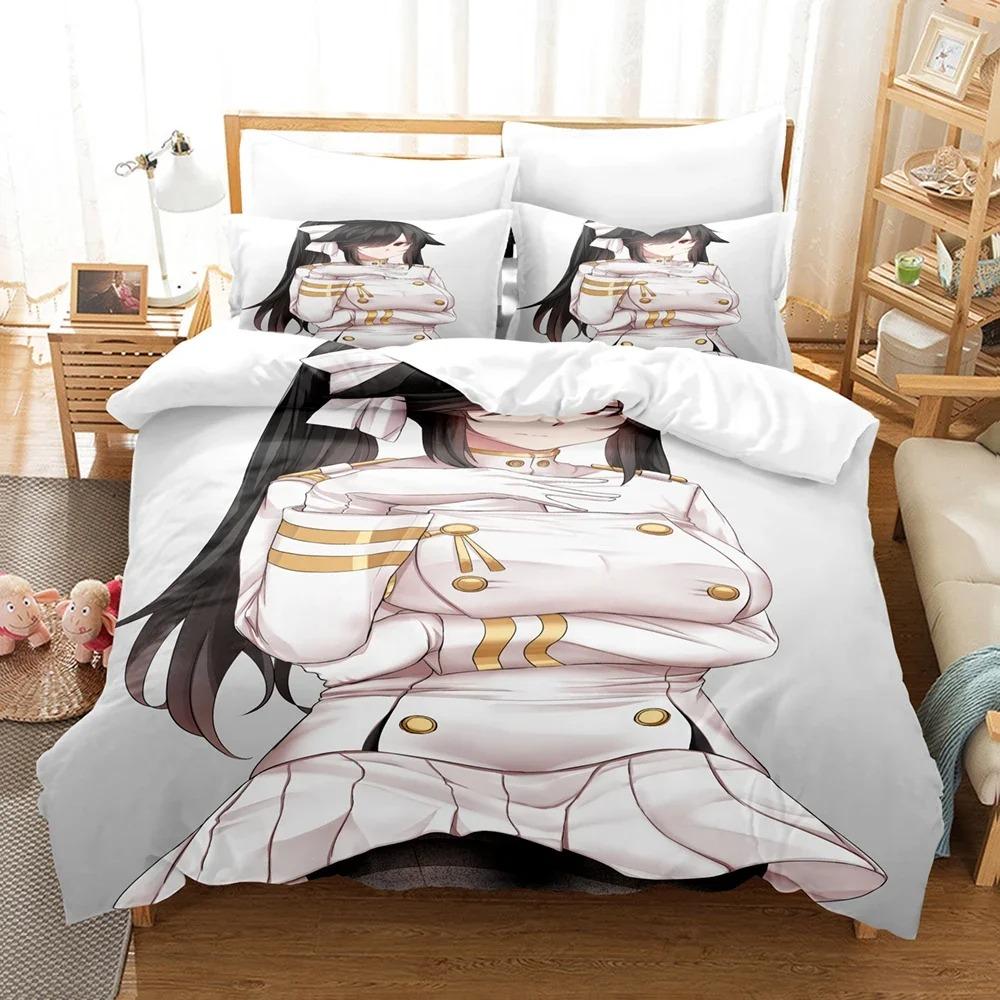 3D Принт Azur Lane Постельный Комплект, Пододеяльник Одеяло Постельный Комплект Пододеяльник Наволочка, Размер Кинг Квин Полуторный Для Мальчиков Девочек Взрослых