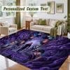 Crystal Velvet Square Rug Custom NameJujutsu Kaisen Pattern Non Slip Home Floor Decor Rug