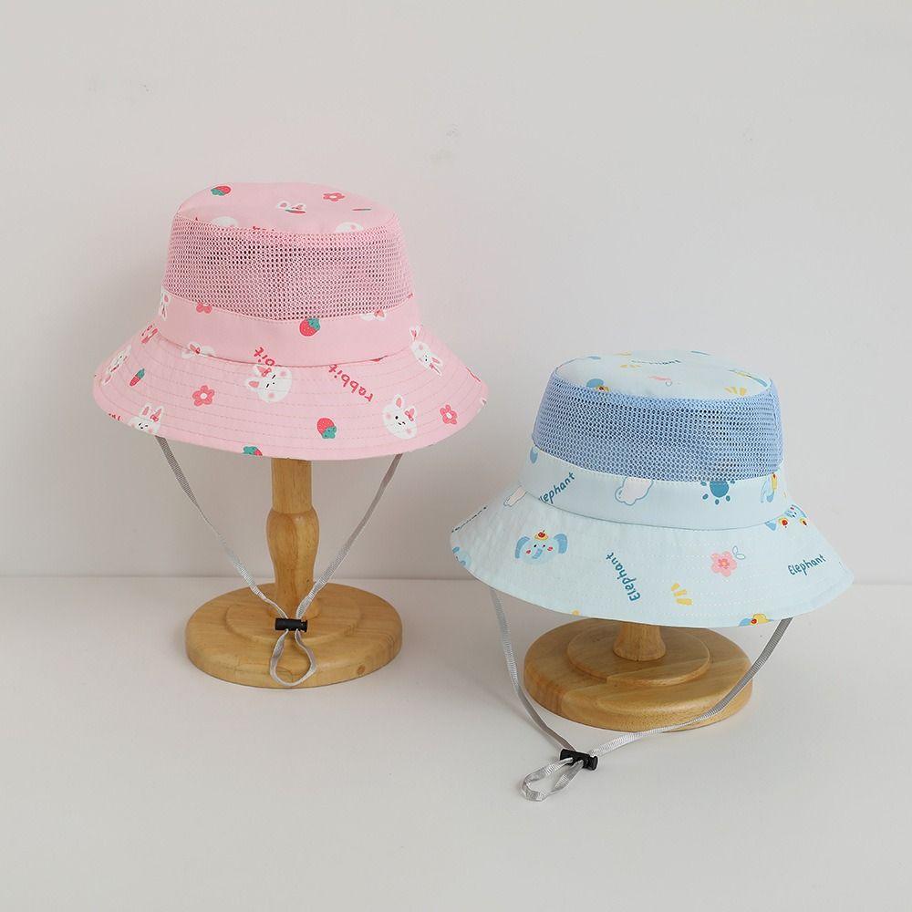 Mesh Boys Girls Sunhat Cartoon Animal Fisherman Caps New Baby Bucket Cap Toddler