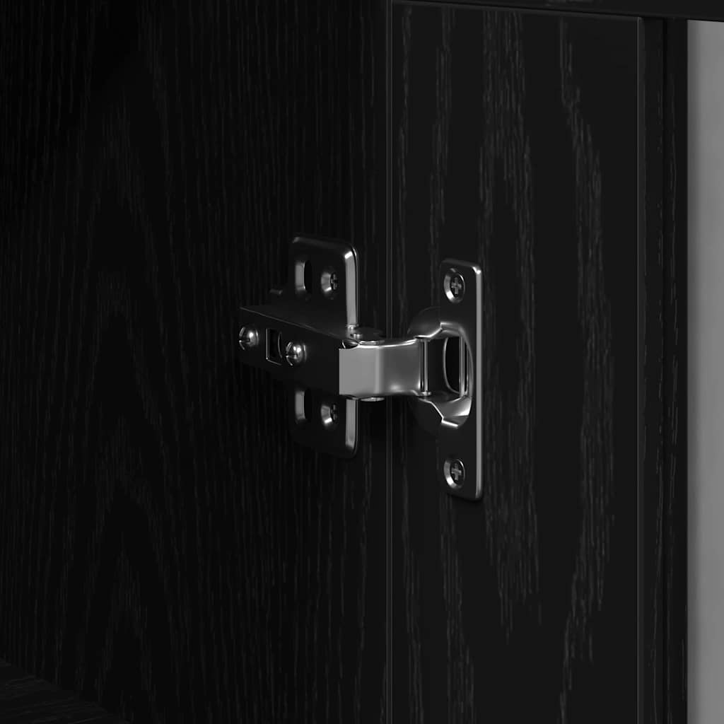 Wall Mounted Cabinet Black Oak Effect 69.5 x 34 x 90 cm