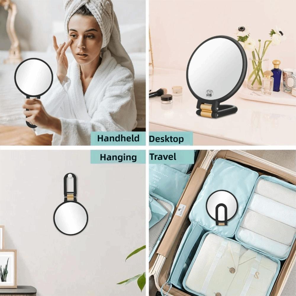 Двустороннее косметическое зеркало Складное ручное зеркало Портативное ручное зеркало с увеличением Для использования в салоне