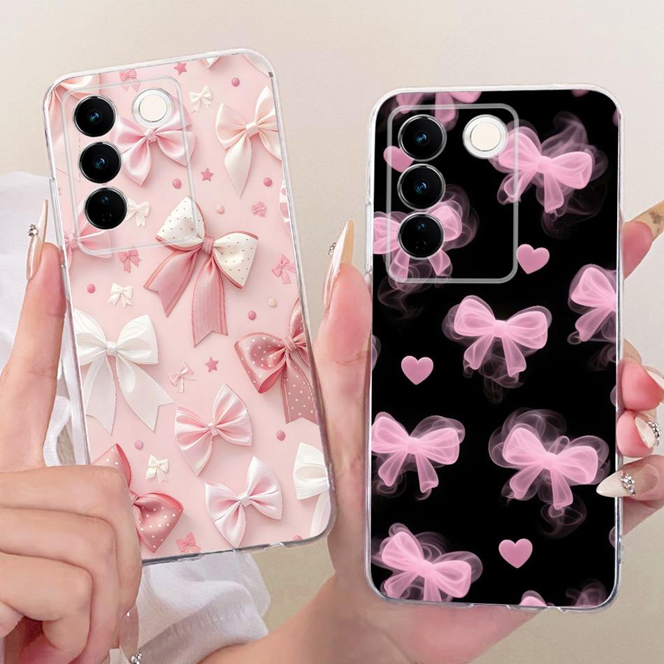 For Vivo V27 V27Pro Cute Flower Butterfly Cat Painted Case For Vivo V 27 V27 Pro V2230 V2231 Soft Silicone TPU Phone Cases