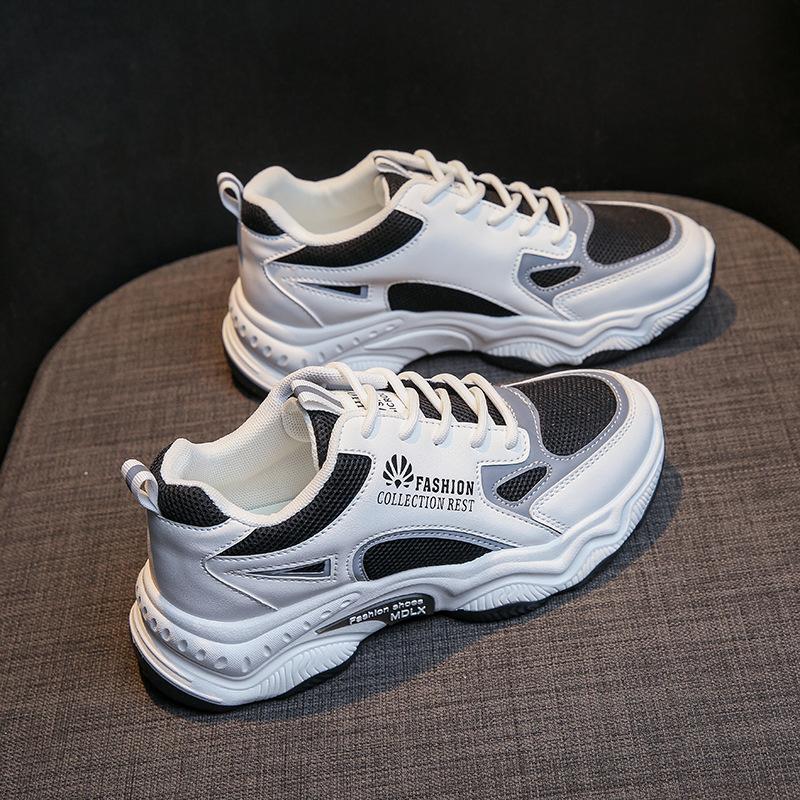 Женская обувь в Корейском стиле Daddy, осенняя новая студенческая универсальная спортивная обувь, женская повседневная обувь с увеличенным каблуком