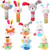 BBSKY Plush Rabbit Baby Rattle and Squeeze Toy