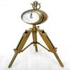 47 Cm Nautical Handmade Wooden Tripod Brass Table Clock – Decorative Brass Table Top Clock with Vintage Design