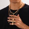 Ingemark Luxury Vintage Rhinestone Chain Imitation Pearl Chain Necklace for Women Punk Cross Pendant Choker Christian Jewelry
