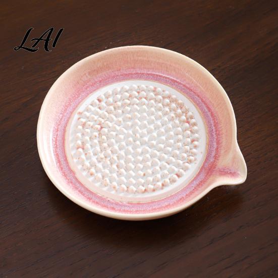 Mess-free Garlic Grater 5Pcs/Set Ceramic Plate with Pour Spout Ginger Cheese Manual Grinder Handheld Crusher Raised Teeth Kitchen Onion Lemon