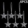 Clear Acrylic Snowflake Ornaments Christmas Tree Decorations Winter Wonderland Party Star Snowflake Icicle Shaped Crystal Decor