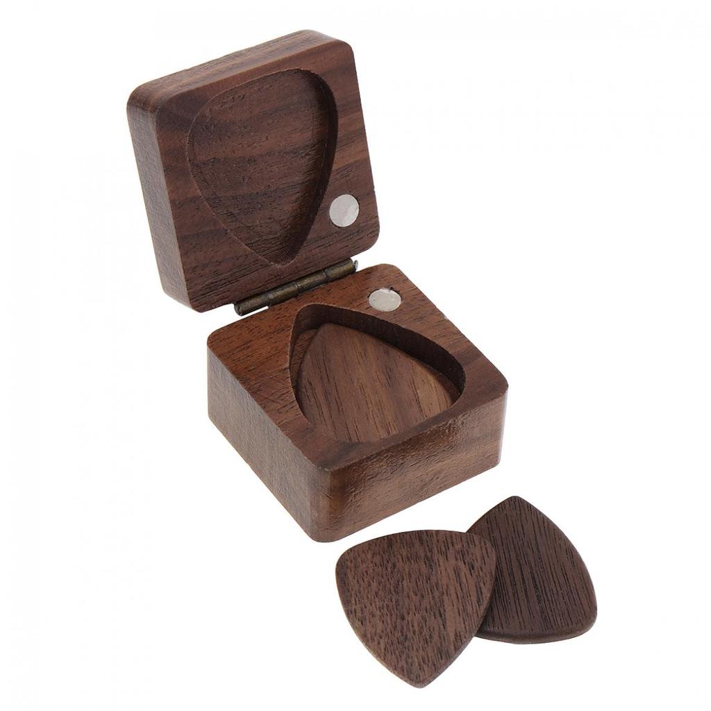 3 шт., медиаторы для гитары из древесного материала с деревянной коробкой для акустических бас-гитар, электрогитар, укулеле