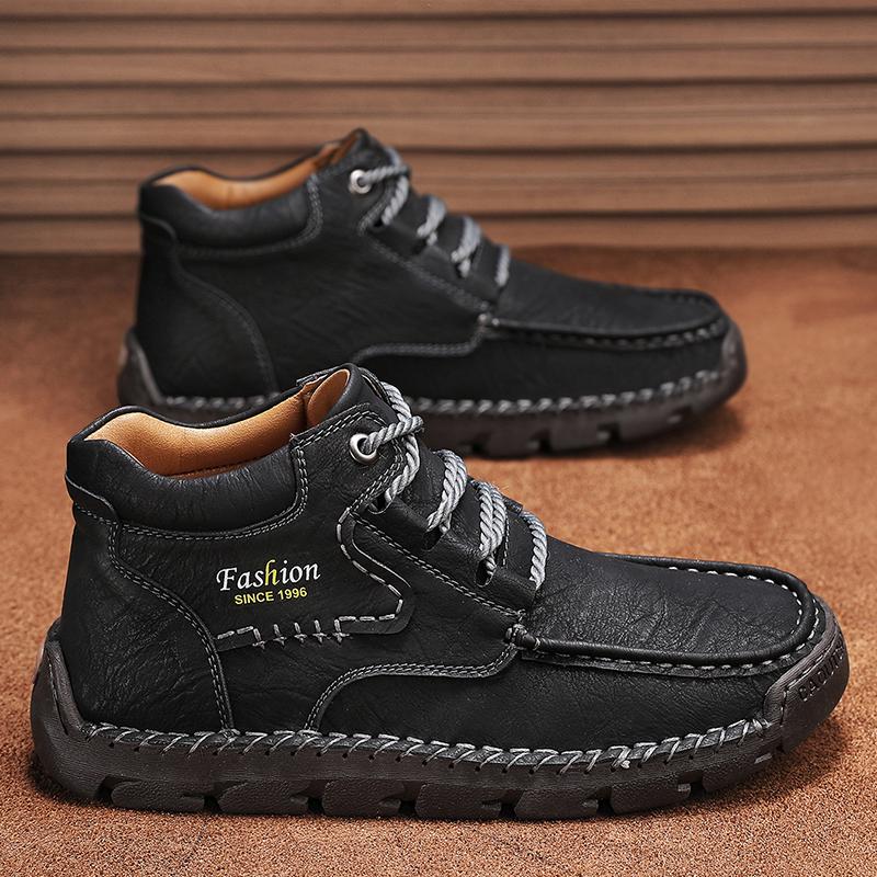 Spring/Autumn Men's Lace-up Large Size Retro Casual Shoes Casual Shoes Autumn/winter Plus Velvet Warm Handmade Ankle Boots
