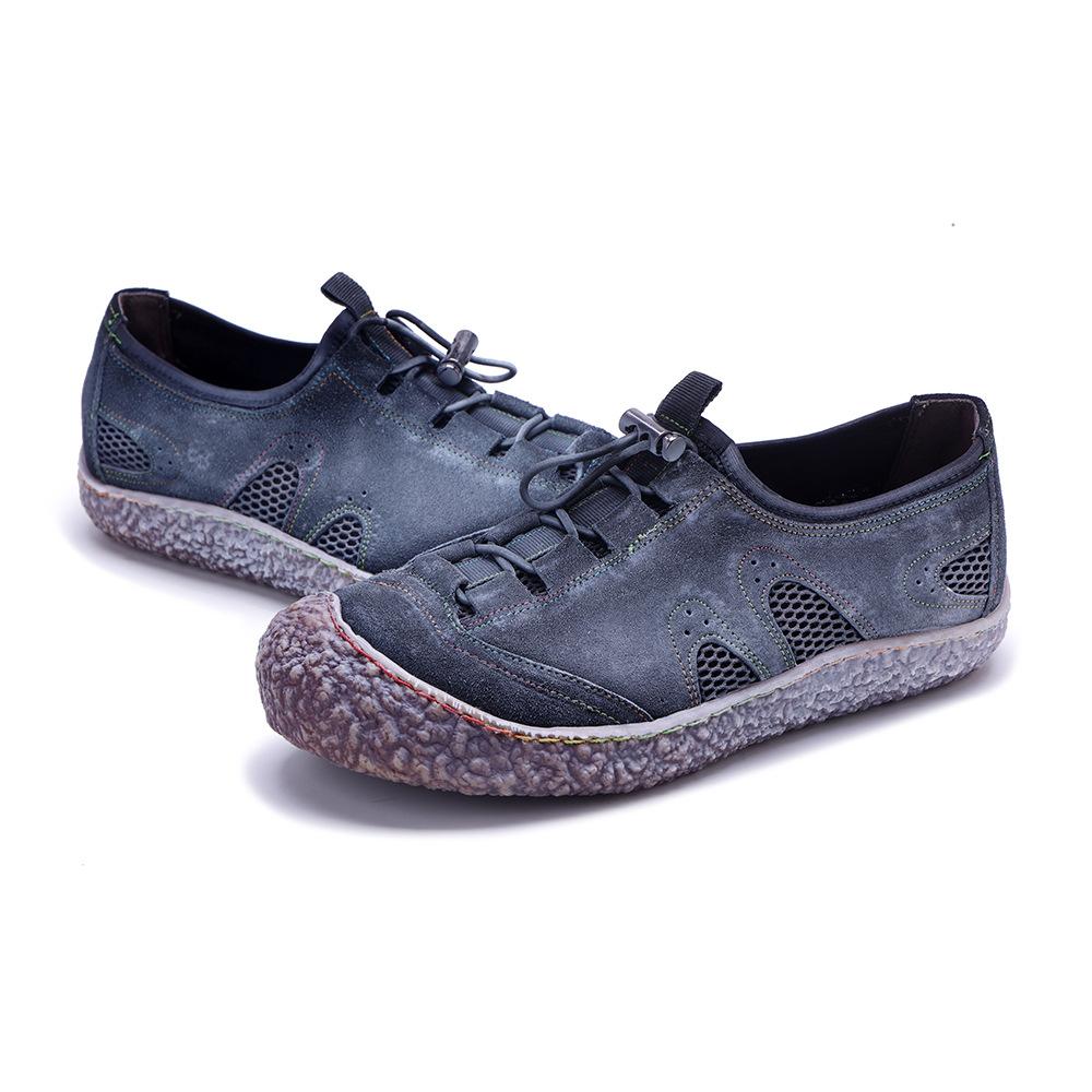 Johnature Женские туфли на плоской подошве из натуральной кожи в стиле ретро с мягкой дышащей сеткой