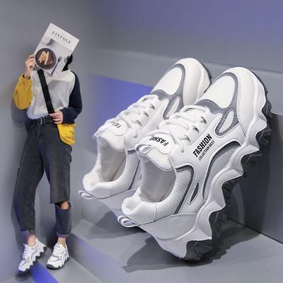 Женские кроссовки на массивном каблуке, обувь на платформе, вулканизированная обувь на толстой подошве, модные дышащие повседневные кроссовки для женщин и женщин
