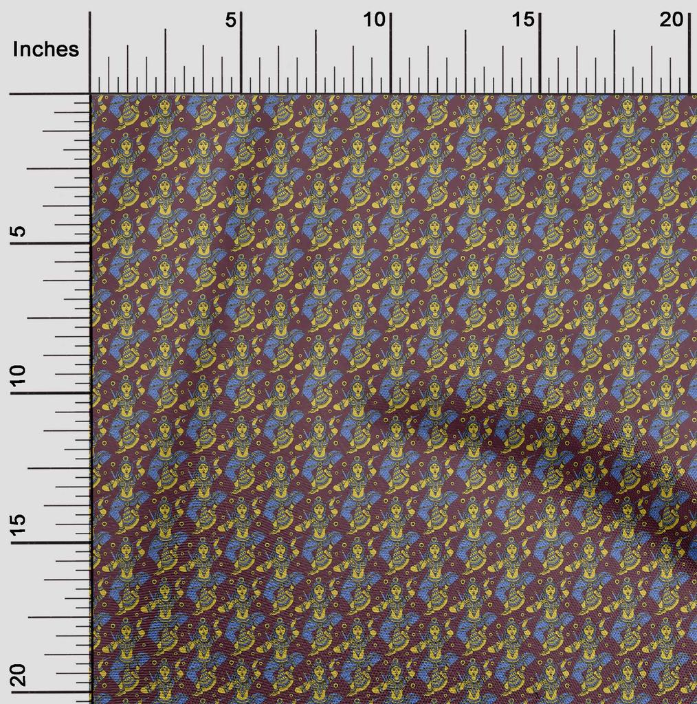 oneOone Ткань Cotton Flex Black Kalamkari Kathakali Craft Projects Decor Fabric Printed By The Yard 40 Inch