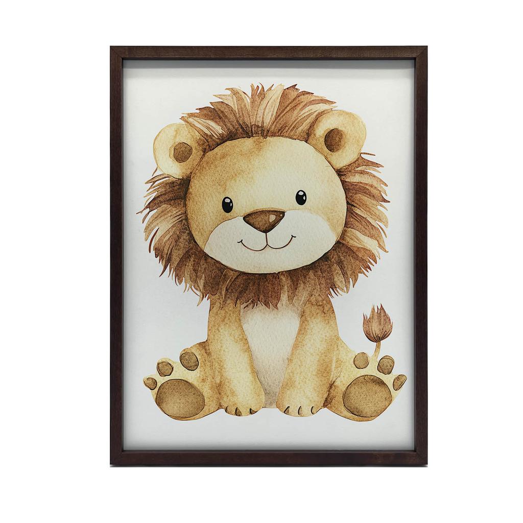 Plakat Uroczy Lew Plakat Uroczy Lew, 70X100 Cm, Rama Drewniana Ciemny Brąz, Papier Matowy 230 Gsm