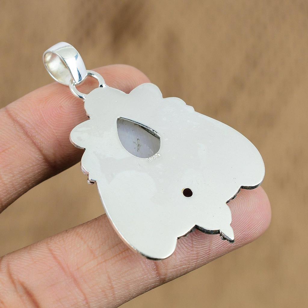 Подарок для женщин Подвеска Серебро 925 пробы Натуральный Радужный Лунный камень