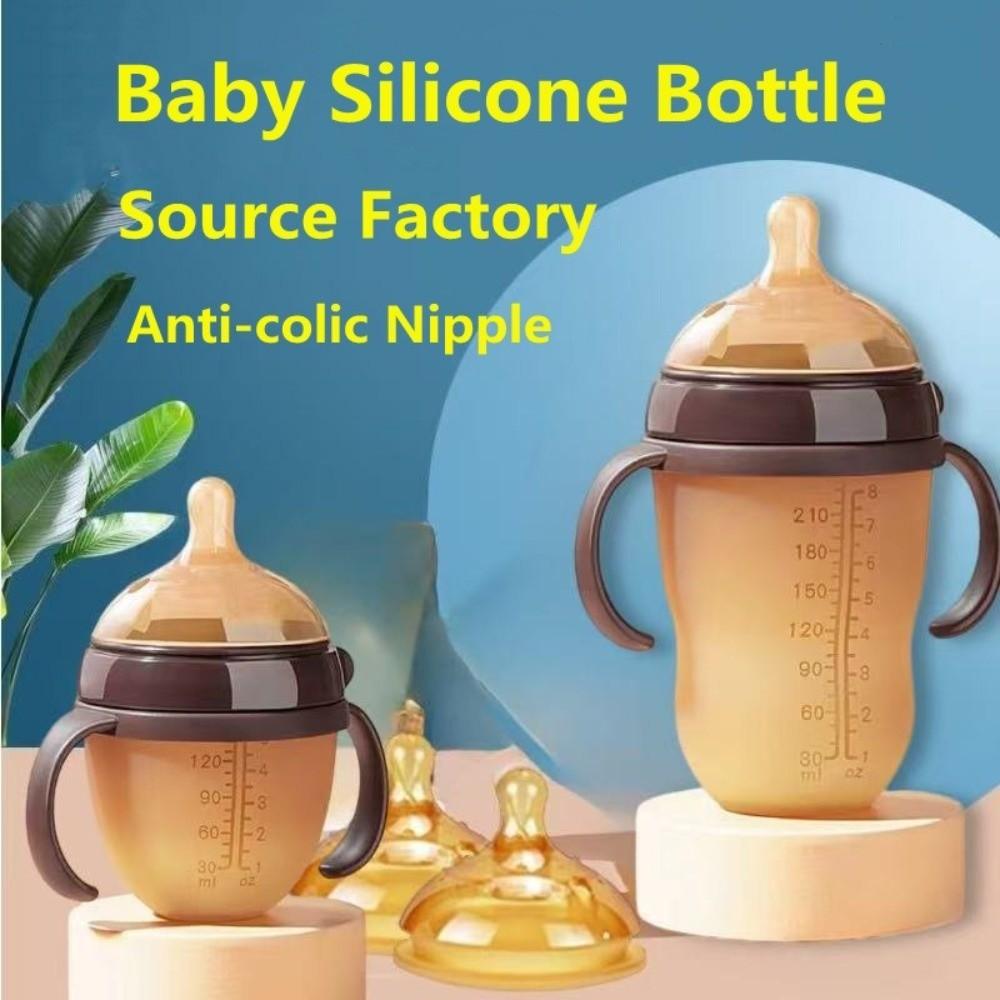 with Handle Baby Bottle Wide Caliber Silicone Bottle New Water Cup Baby Feeding Supply