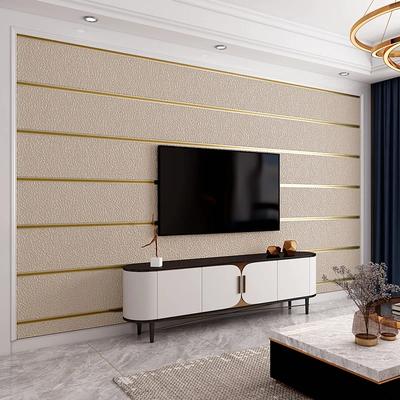 Бархатные обои из оленьей кожи в горизонтальную полоску для гостиной, спальни, полосатая пленка для стены под ТВ, 3D рельефные утолщенные обои