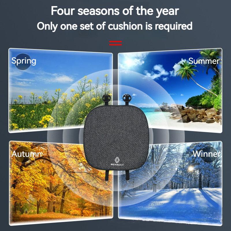 For Renault 2026 New Hub Caps Renault Clio Koleos Megane Espace QM6 Kadjar Captur Scenic Car Seat Anti slip Pad Linen Cool Breat