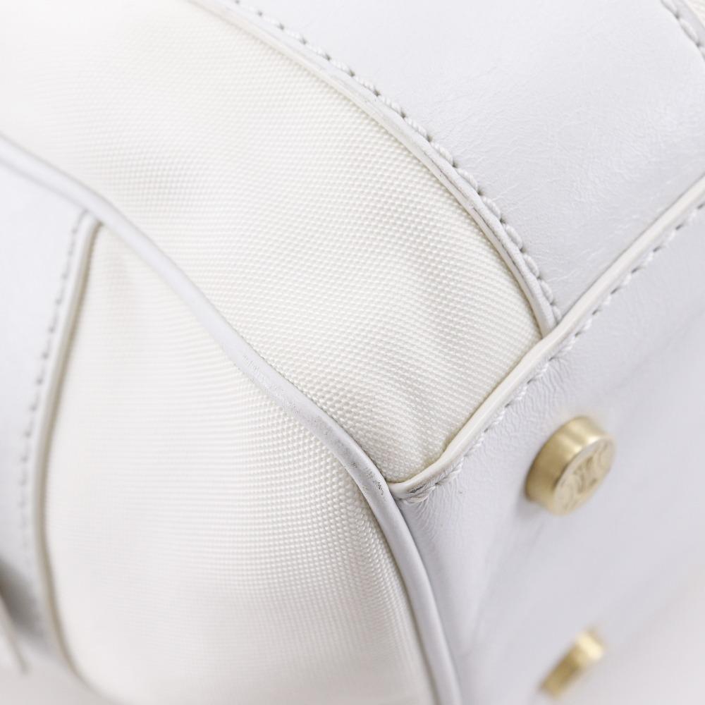 Celine Мини-сумка Boston 2004 Олимпиада в Афинах Лимитированная Белый нейлоновый канвас/кожа Женская Б/у