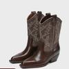 Fashion Spring and Autumn Boots Temperament Brown 2025 New Fashion Wasteland Western Cowboy Boots