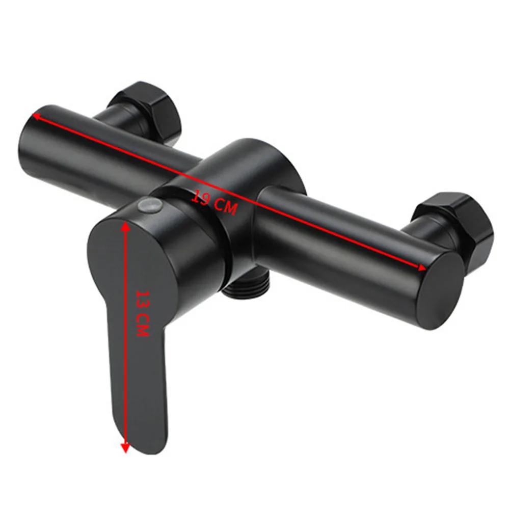 Смесители для душа в ванной Смеситель для горячей и холодной воды Черный Нержавеющая сталь Краска Настенный смесительный клапан Кран