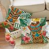 Summer Tiki Palm Leaves Decorative Throw Pillow Covers 18 x 18 Set of 4, Aloha Vibes Only Tropical Hawaii Monstera Porch Outdoor Home Decor, Live