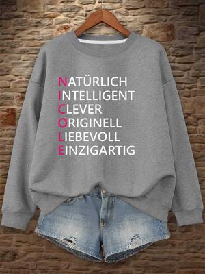 Интересные немецкие цитаты женские свитшоты Николь