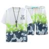Летний комплект унисекс для тренировок с принтом: короткий топ и низ [FJLTDCP] Мужской комплект, Рукав, Комплект, Футболка, Влагоотводящий, Быстросохнущий, Повседневный, Носить,