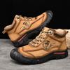 Модная зимняя теплая мужская обувь в стиле ретро из натуральной кожи с мехом и зимними ботинками для мужчин, новые ботильоны ручной работы с высоким верхом, мужская походная обувь