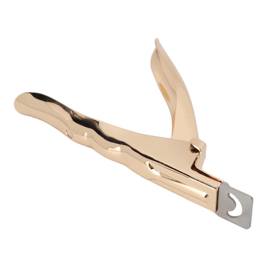 Кусачки для типсов U-образной формы для самостоятельной обрезки из нержавеющей стали, портативный грумер для типсов для ногтей для салона красоты, золотой