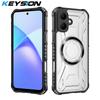 KEYSION Transparent Magnetic Case for TECNO Spark Go 2 Pop 10 Soft Silicone+PC Heavy Duty Shockproof Phone Cover for Infinix Smart 10