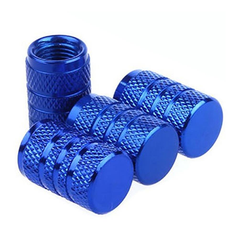 DSYCAR 4Pcs Silver Car Tire Valve Stems Cap Knurling Style Tire Valve Cap Aluminum Tire Wheel Stem Air Valve Cap for US Schrader Stem Caps1