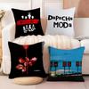 Подушка с принтом рок-группы D-DEPECHE MODE Наволочка Защита от пылевых клещей Невидимая молния Шелковистый короткий плюш Чехол на подушку для дивана