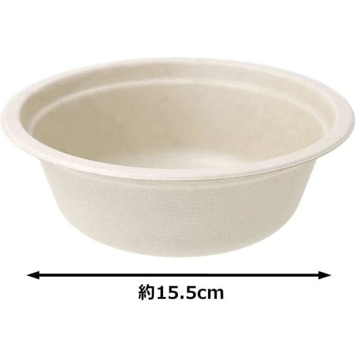 Strix Design Disposable Deep Paper Plates and Bowls, 100 Count (2 Packs of 50), 15.5cm, Unbleached, Water and Oil Resistant, Microwaveable, Stylish, C