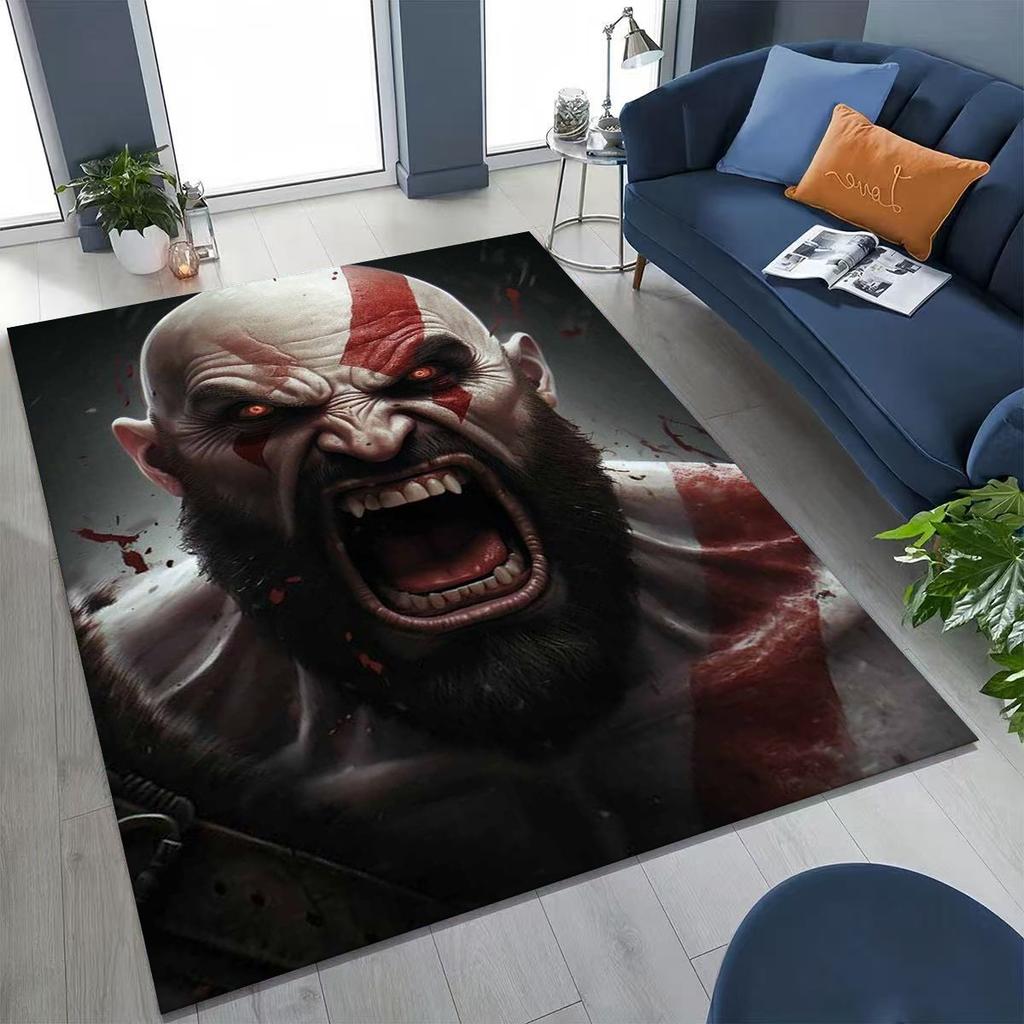 Классика God of War Кратос 3A Игра Игровой ковер для спальни, гостиной, дивана, домашний коврик для двери, декор, большой детский игровой нескользящий коврик для пола