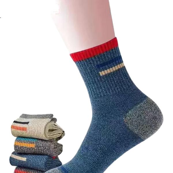 Yaya Men's Winter Socks [100% Cotton + 10A Antibacterial] Sweat-Absorbing, Durable, Odor-Resistant, Breathable Mid-Calf Sports Socks