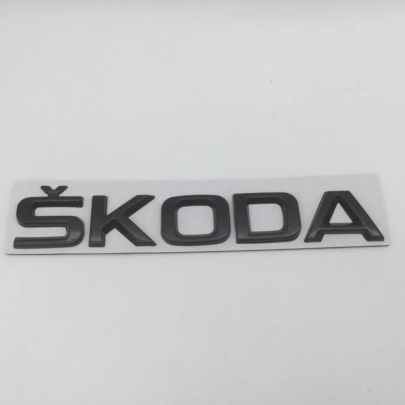 1pcs 3D metal high quality silver/black car Letter Emblem Rear tail trunk Decals badge sticker Decal styling For Skoda fwx433