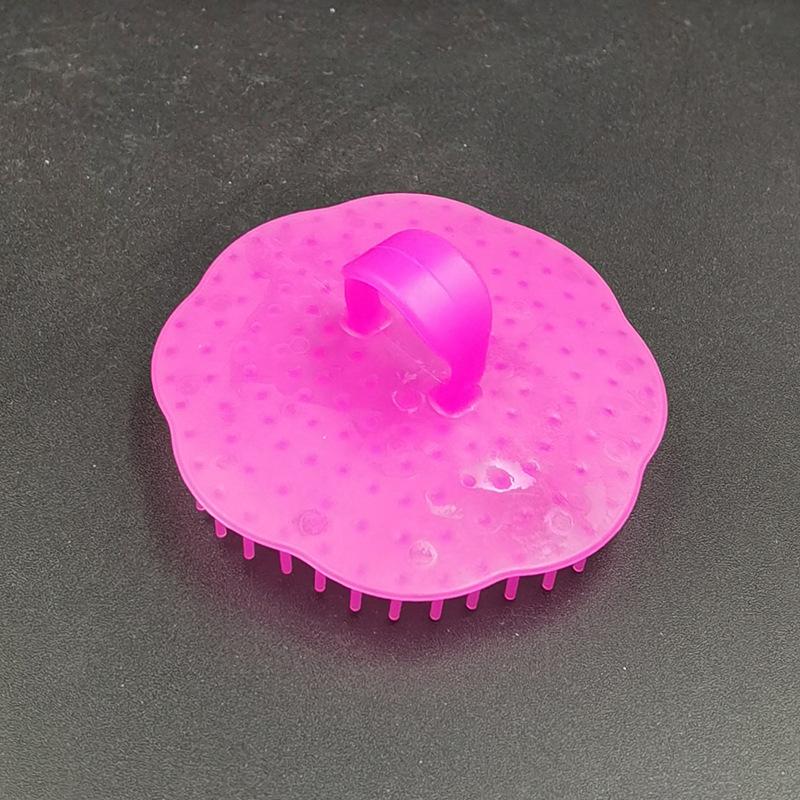 Щетка для мытья шампуня в форме сливы Мягкая резиновая щетка для волос Массажная головка щетки для ванны Пластиковая щетка для мытья шампуня