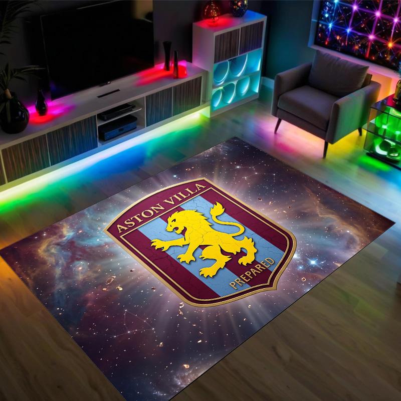Футбольный дизайн Aston Villa Хрустальный бархатный ковер Уютный Не?Нескользящий ковер с принтом для спальни, гостиной, прихожей