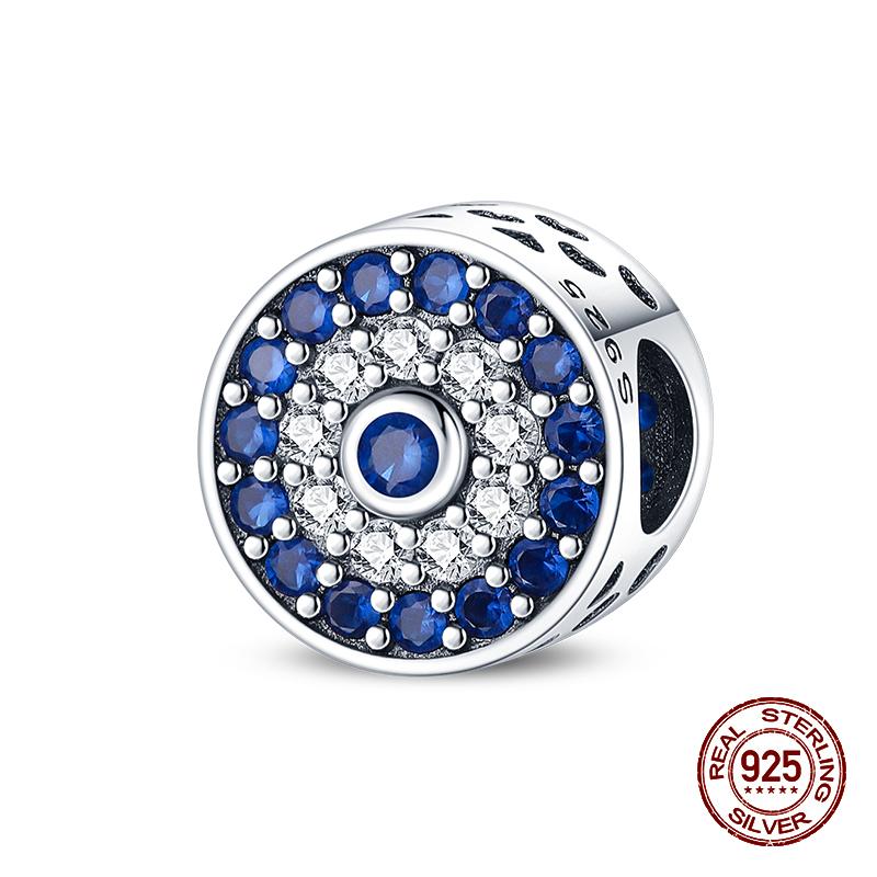 Fashion 100% 925 Sterling Silver Colorful Zircon Stars Moon Separator Charms Bead Fit Original Bracelet Fine DIY Jewelry