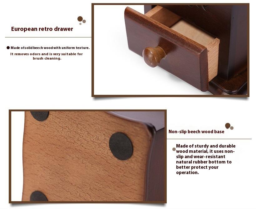 Винтажная ручная кофемолка, портативная деревянная кофеварка с ручным приводом, инструмент для бариста, бытовая кофейная утварь, кофейные аксессуары