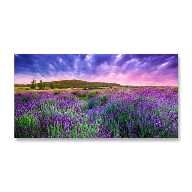 Современные пейзажи, лавандовые постеры и принты, фиолетовые цветы, холст, картины для гостиной, декор для дома, настенные картины без рамы