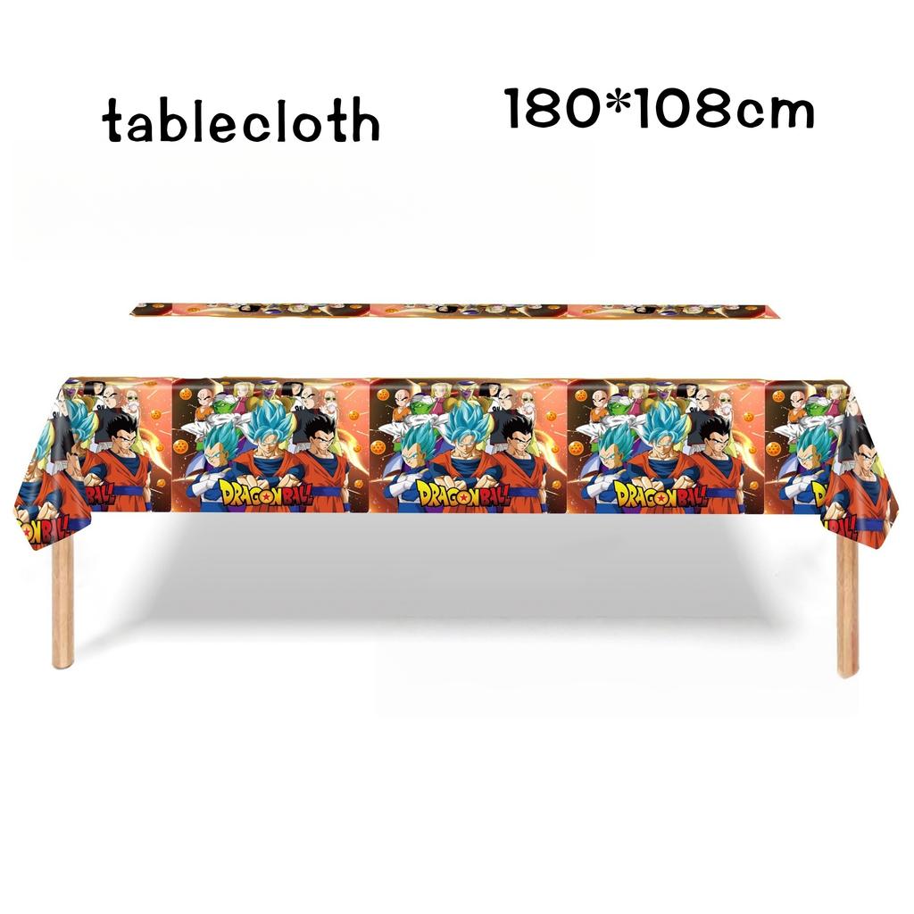 Набор для дня рождения Dragon Ball Скатерть Тарелки Салфетки Украшения для кексов Праздничная шляпа Праздник для малыша Подарки для вечеринки Dragon Ball